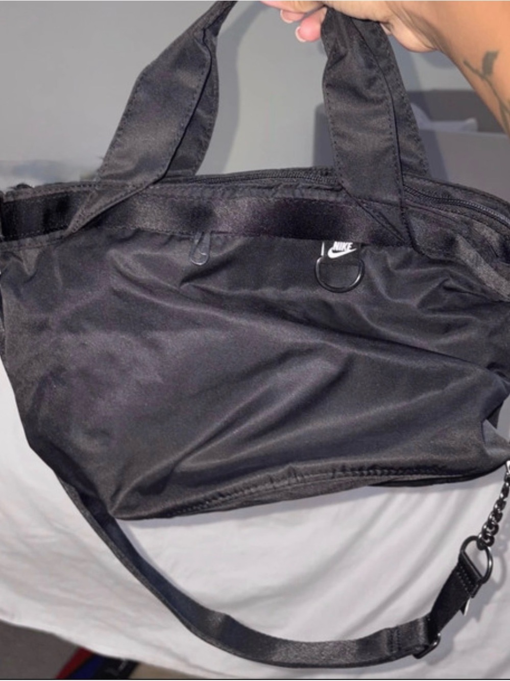 Nike Black Convertible Tote with Detachable Round Pouch - Picture 3 of 6